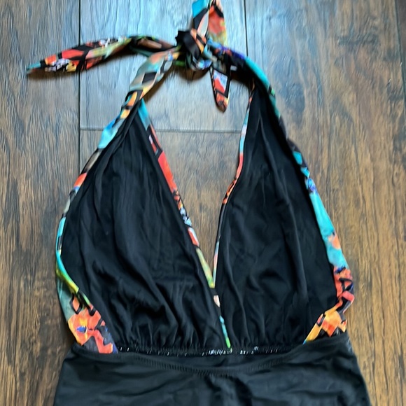 Unify The Ties Black Halter Top One Piece Bathing Suit - Picture 6 of 8